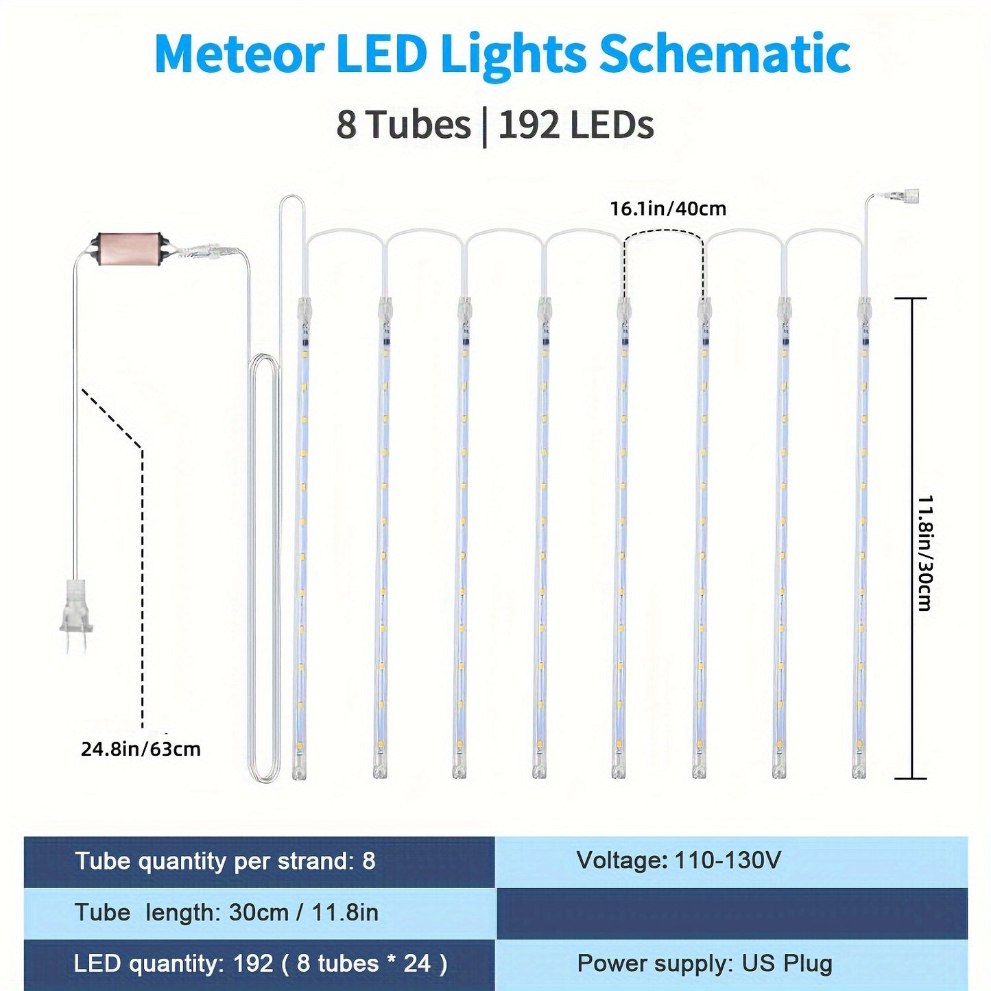 "Meteor Shower" outdoor Christmas Hanging Lights