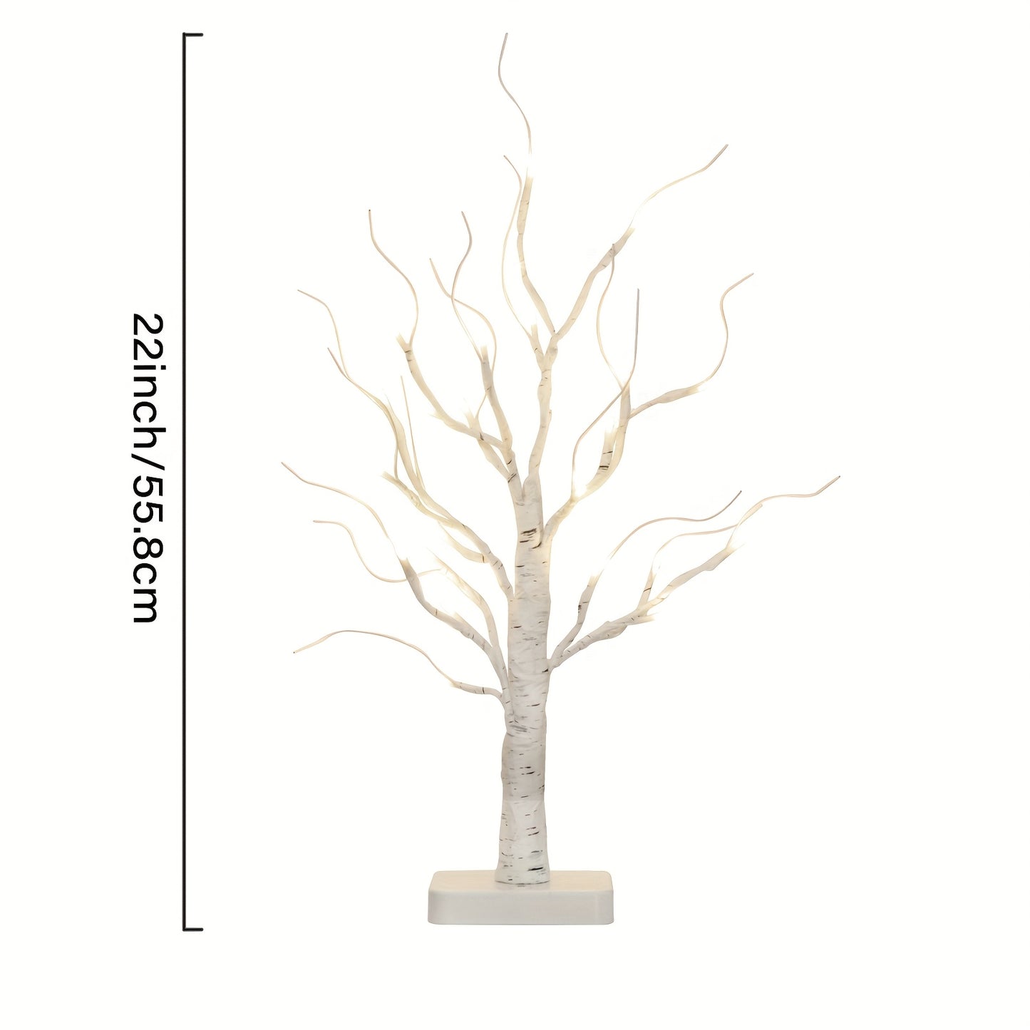 22" Lighted Birch Tree with 24 LED White Twigs