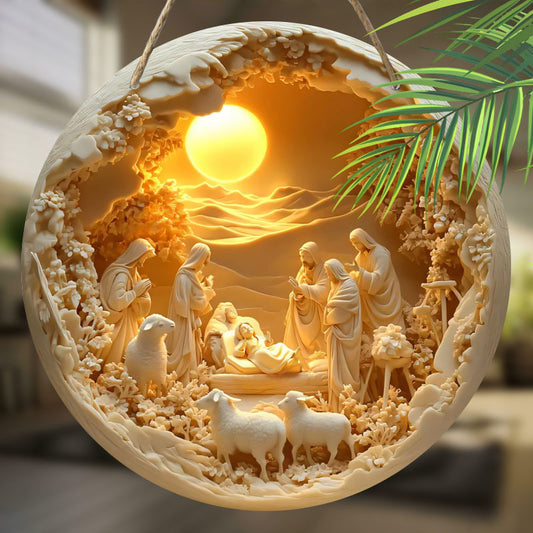 Wooden "Nativity Scene" Ornament