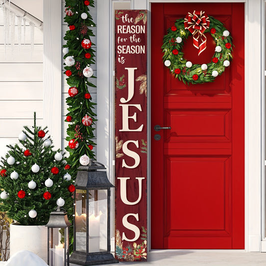 72IN Rustic Wooden Christmas Porch Sign - Large 6FT Holiday Entryway Decor with Farmhouse Style - Perfect for Indoor Outdoor Display, Front Door, Wall Decor, Porch, Patio, Home Decor, Holiday Celebration, and Seasonal Decoration