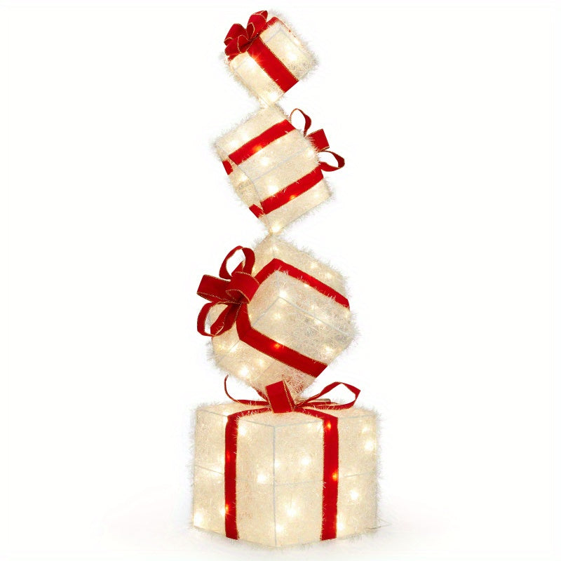 3' Lighted Gift Box Tower